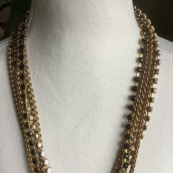 Multi Layered Bead and Chain Necklace and Bracelet Set - Picture 4 of 8